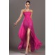 Úchvatné elegantní sytě růžové společenské řasené šaty bez ramínek, velmi slušivé