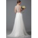 Nové nádherné a úchvatné svatební tylové šaty s celo-krajkovými zády ručně zdobenou krásnou výšivkou 