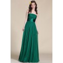 Nové elegantní a jednoduché společenské zelené šaty bez ramínek s antickým páskem