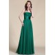 Nové elegantní a jednoduché společenské zelené šaty bez ramínek s atnickým páskem