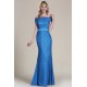 Nové nesmírně přitažlivé společenské modré šaty celo-krajkové
