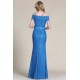 Nové nesmírně přitažlivé společenské modré šaty celo-krajkové