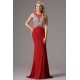 Elegantní nádherné velice přitažlivé červené šaty s hojně ručně kamínky zdobeným topem 