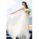 Svatební nádherné bílé šaty s luxusně zdobeným průsvitným živůtkem