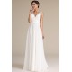 Svatební nové splývavé bílé šaty s nádherně zdobenými průsvitnými zády a véčkovým výstřihem