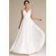 Svatební nové splývavé bílé šaty s nádherně zdobenými průsvitnými zády a véčkovým výstřihem