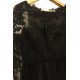 Společenské uhrančivé nádherné černé tylové šaty s délkou pod kolena a dlouhým krajkovým rukávem