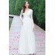 Svatební nové jednoduché nádherné tylové bílé šaty s dlouhým krajkovým rukávem
