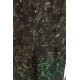 Společenská nádherná velmi přitažlivá černo tmavě zelená krajková róba s dlouhým rukávem