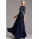 Tmavě modré nádherné dlouhé šaty s luxusně kamínky zdobeným živůtkem 