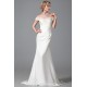 Nádherné jednoduché svatební ivory bílé úzké šaty s krajkovými spadlými rukávky